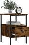 vidaXL - Nachtkastjes - 2 - st - 34x36x50 - cm - bewerkt - hout - gerookt - eikenkleurig