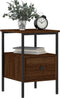 vidaXL - Nachtkastjes - 2 - st - 34x36x50 - cm - bewerkt - hout - bruin - eikenkleur