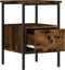 vidaXL - Nachtkastjes - 2 - st - 34x36x50 - cm - bewerkt - hout - gerookt - eikenkleurig