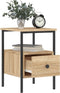 vidaXL - Nachtkastjes - 2 - st - 34x36x50 - cm - bewerkt - hout - sonoma - eikenkleurig