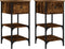 vidaXL - Nachtkastjes - 2 - st - 34x36x70 - cm - bewerkt - hout - gerookt - eikenkleurig