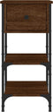 vidaXL - Nachtkastjes - 2 - st - 34x36x70 - cm - bewerkt - hout - bruin - eikenkleur