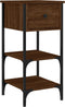 vidaXL - Nachtkastjes - 2 - st - 34x36x70 - cm - bewerkt - hout - bruin - eikenkleur