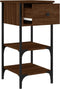 vidaXL - Nachtkastjes - 2 - st - 34x36x70 - cm - bewerkt - hout - bruin - eikenkleur