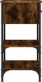 vidaXL - Nachtkastjes - 2 - st - 34x36x70 - cm - bewerkt - hout - gerookt - eikenkleurig