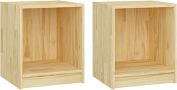 vidaXL - Nachtkastjes - 2 - st - 35,5x33,5x41,5 - cm - massief - grenenhout