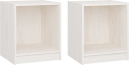 vidaXL - Nachtkastjes - 2 - st - 35,5x33,5x41,5 - cm - massief - grenenhout - wit