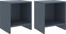 vidaXL - Nachtkastjes - 2 - st - 35x30x40 - cm - massief - grenenhout - lichtgrijs