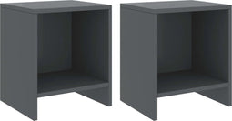 vidaXL - Nachtkastjes - 2 - st - 35x30x40 - cm - massief - grenenhout - donkergrijs