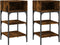 vidaXL - Nachtkastjes - 2 - st - 35x34,5x70 - cm - bewerkt - hout - gerookt - eikenkleur