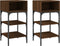 vidaXL - Nachtkastjes - 2 - st - 35x34,5x70 - cm - bewerkt - hout - bruin - eikenkleur