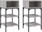 vidaXL - Nachtkastjes - 2 - st - 35x34,5x70 - cm - bewerkt - hout - grijs - sonoma - eiken