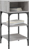 vidaXL - Nachtkastjes - 2 - st - 35x34,5x70 - cm - bewerkt - hout - grijs - sonoma - eiken