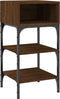 vidaXL - Nachtkastjes - 2 - st - 35x34,5x70 - cm - bewerkt - hout - bruin - eikenkleur