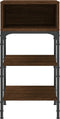 vidaXL - Nachtkastjes - 2 - st - 35x34,5x70 - cm - bewerkt - hout - bruin - eikenkleur