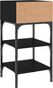 vidaXL - Nachtkastjes - 2 - st - 35x34,5x70 - cm - bewerkt - hout - zwart