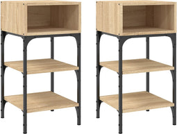 vidaXL - Nachtkastjes - 2 - st - 35x34,5x70 - cm - sonoma - eikenkleurig