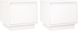 vidaXL - Nachtkastjes - 2 - st - 35x34x32 - cm - massief - grenenhout - wit