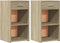 vidaXL - Nachtkastjes - 2 - st - 35x34x65 - cm - bewerkt - hout - sonoma - eikenkleurig