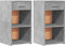 vidaXL - Nachtkastjes - 2 - st - 35x34x65 - cm - bewerkt - hout - betongrijs
