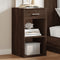 vidaXL - Nachtkastjes - 2 - st - 35x34x65 - cm - bewerkt - hout - bruin - eikenkleurig