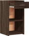 vidaXL - Nachtkastjes - 2 - st - 35x34x65 - cm - bewerkt - hout - bruin - eikenkleurig