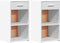 vidaXL - Nachtkastjes - 2 - st - 35x34x65 - cm - bewerkt - hout - wit