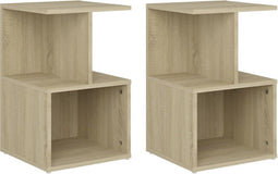 vidaXL - Nachtkastjes - 2 - st - 35x35x55 - cm - bewerkt - hout - sonoma - eikenkleurig