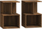 vidaXL - Nachtkastjes - 2 - st - 35x35x55 - cm - bewerkt - hout - bruin - eikenkleur