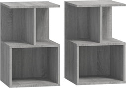 vidaXL - Nachtkastjes - 2 - st - 35x35x55 - cm - bewerkt - hout - grijs - sonoma - eiken