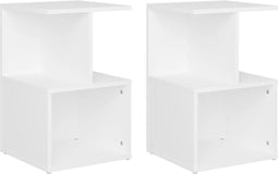vidaXL - Nachtkastjes - 2 - st - 35x35x55 - cm - bewerkt - hout - wit
