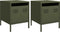 vidaXL - Nachtkastjes - 2 - st - 35x39x43,5 - cm - staal - olijfgroen