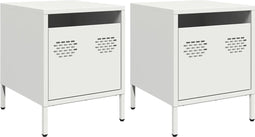 vidaXL - Nachtkastjes - 2 - st - 35x39x43,5 - cm - staal - wit
