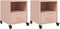 vidaXL - Nachtkastjes - 2 - st - 36x39x43,5 - cm - staal - roze