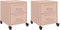 vidaXL - Nachtkastjes - 2 - st - 36x39x43,5 - cm - staal - roze