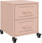 vidaXL - Nachtkastjes - 2 - st - 36x39x43,5 - cm - staal - roze