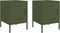 vidaXL - Nachtkastjes - 2 - st - 36x39x50,5 - cm - staal - olijfgroen