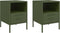 vidaXL - Nachtkastjes - 2 - st - 36x39x50,5 - cm - staal - olijfgroen