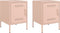 vidaXL - Nachtkastjes - 2 - st - 36x39x50,5 - cm - staal - roze