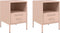 vidaXL - Nachtkastjes - 2 - st - 36x39x50,5 - cm - staal - roze