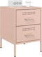 vidaXL - Nachtkastjes - 2 - st - 36x39x50,5 - cm - staal - roze