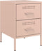vidaXL - Nachtkastjes - 2 - st - 36x39x50,5 - cm - staal - roze