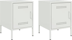 vidaXL - Nachtkastjes - 2 - st - 36x39x50,5 - cm - staal - wit
