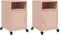 vidaXL - Nachtkastjes - 2 - st - 36x39x59 - cm - staal - roze