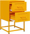 vidaXL - Nachtkastjes - 2 - st - 36x39x60,5 - cm - staal - mosterdgeel