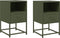 vidaXL - Nachtkastjes - 2 - st - 36x39x60,5 - cm - staal - olijfgroen