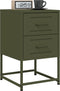 vidaXL - Nachtkastjes - 2 - st - 36x39x60,5 - cm - staal - olijfgroen
