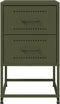 vidaXL - Nachtkastjes - 2 - st - 36x39x60,5 - cm - staal - olijfgroen