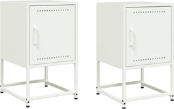 vidaXL - Nachtkastjes - 2 - st - 36x39x60,5 - cm - staal - wit