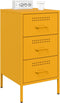 vidaXL - Nachtkastjes - 2 - st - 36x39x68 - cm - staal - mosterdgeel